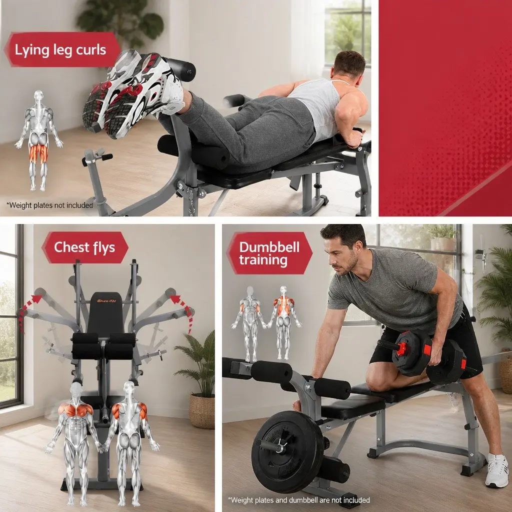 Multi Exercise 8-in-1 Weight Bench with 200kg Capacity