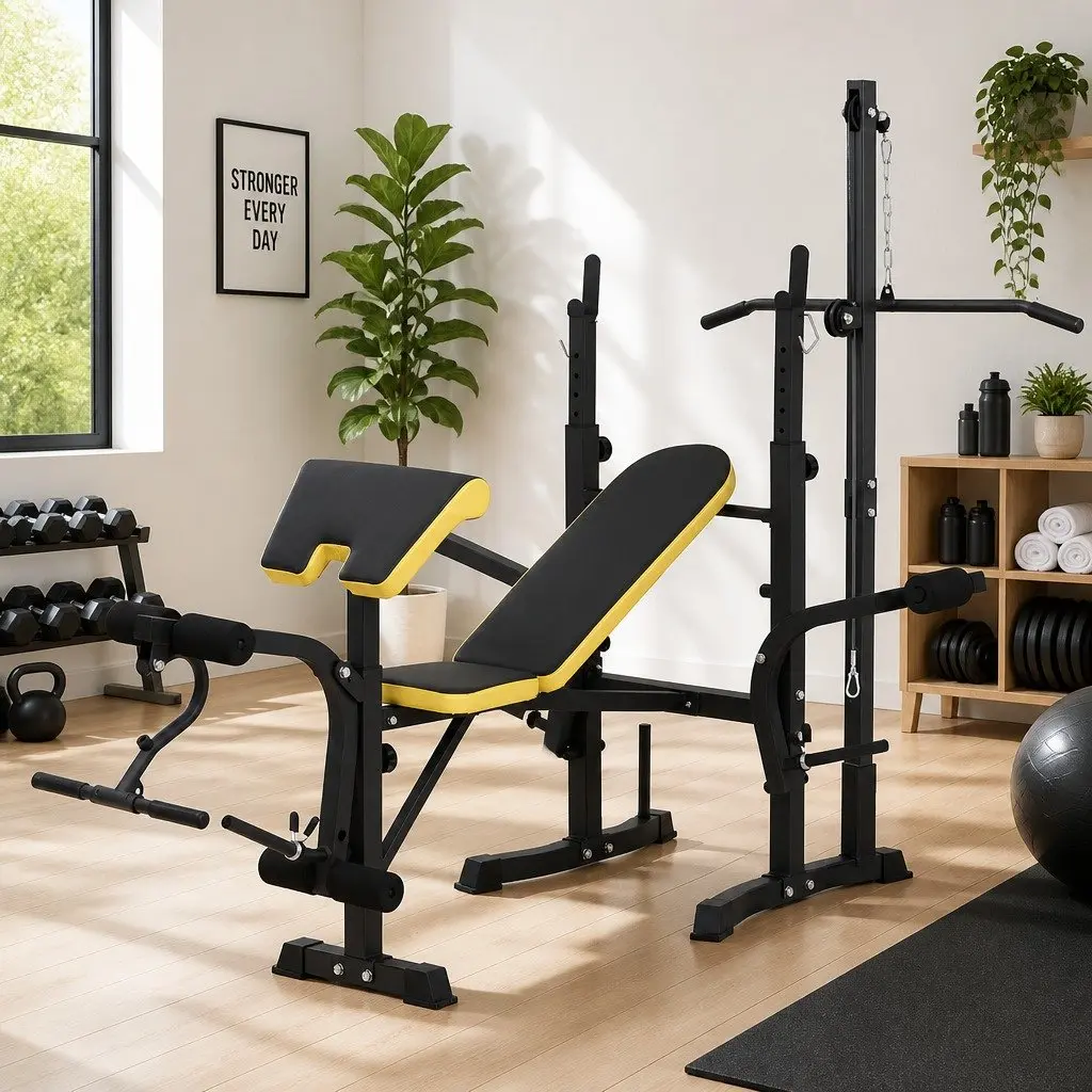 Multi-Station Weight Bench 14-in-1 Home Gym Equipment Adjustable Press Fitness