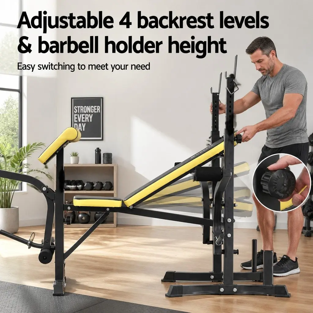 Multi-Station Weight Bench 14-in-1 Home Gym Equipment Adjustable Press Fitness