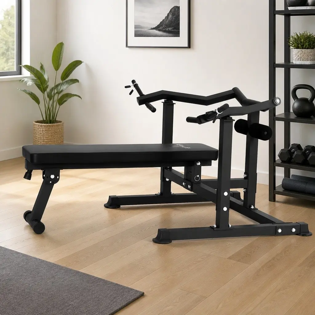 Chest Press Machine Home Gym Equipment Folding Workout Bench Independent Arms