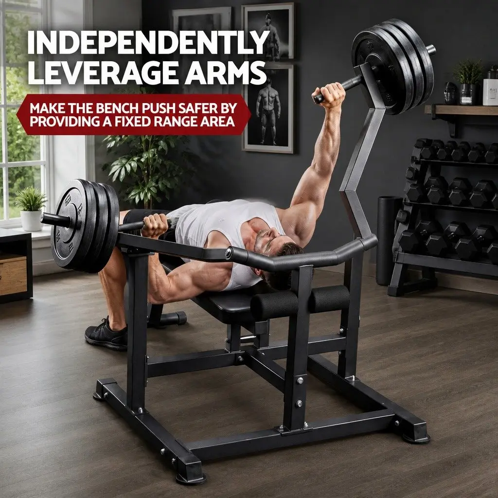 Chest Press Machine Home Gym Equipment Folding Workout Bench Independent Arms