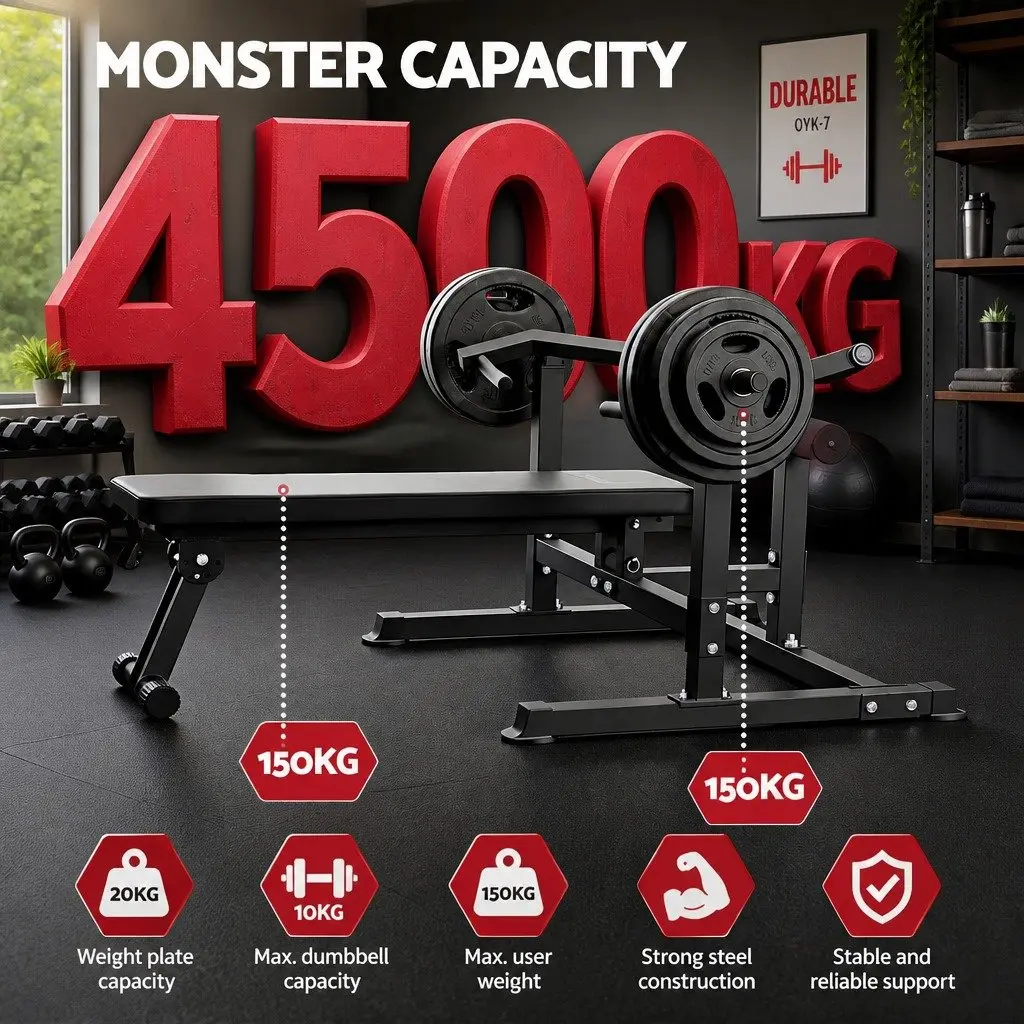 Chest Press Machine Home Gym Equipment Folding Workout Bench Independent Arms
