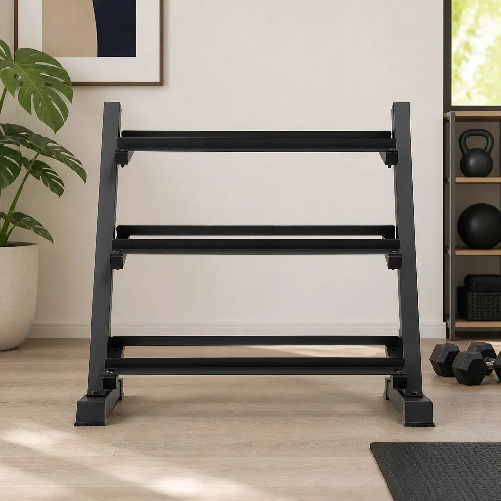 Dumbbell Rack Home Gym 3-Tier Heavy Duty Weight Storage Kettlebell Organiser