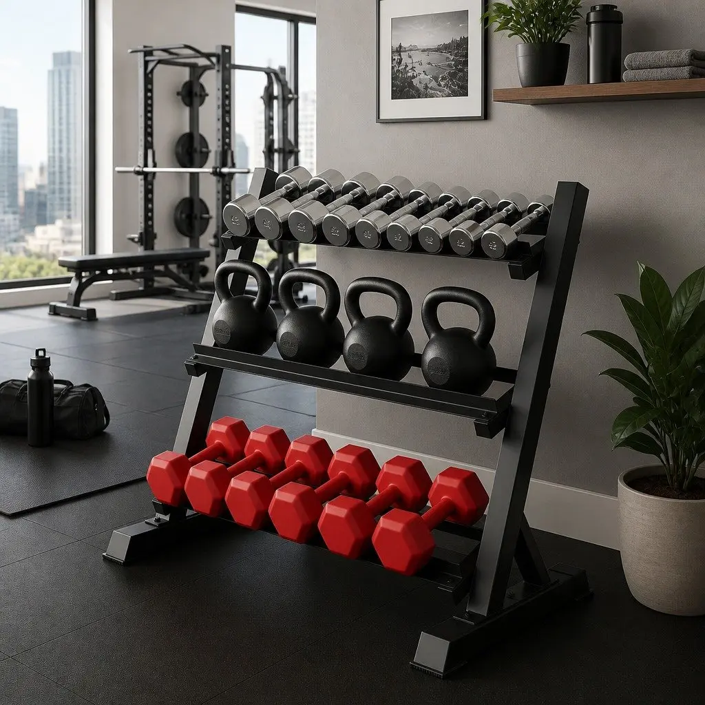 Dumbbell Rack Home Gym 3-Tier Heavy Duty Weight Storage Kettlebell Organiser