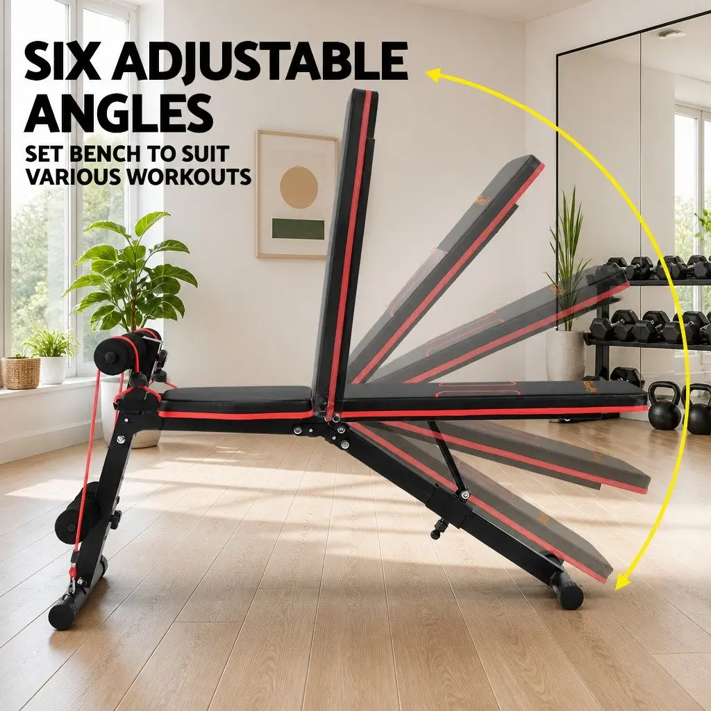 Adjustable Weight Bench FID Home Gym Exercise 150kg Capacity Black