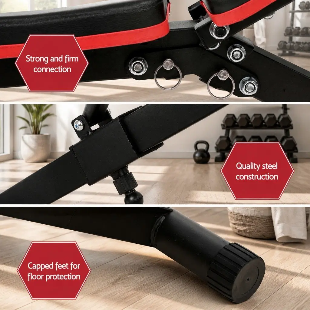 Adjustable Weight Bench FID Home Gym Exercise 150kg Capacity Black