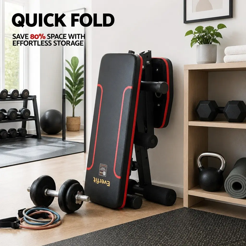 Adjustable Weight Bench FID Home Gym Exercise 150kg Capacity Black