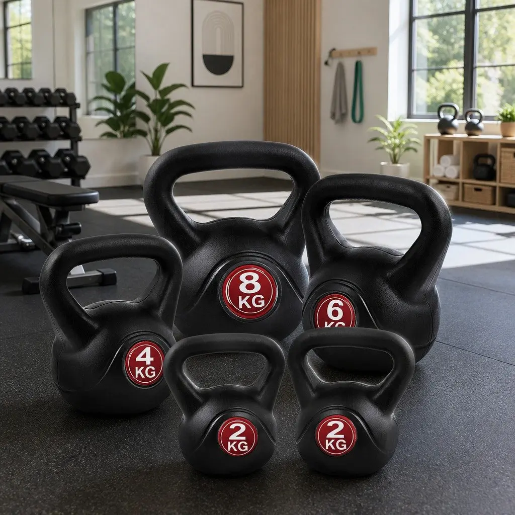 22kg Kettlebell Set with Anti-Slip Grip & Rubber Coating