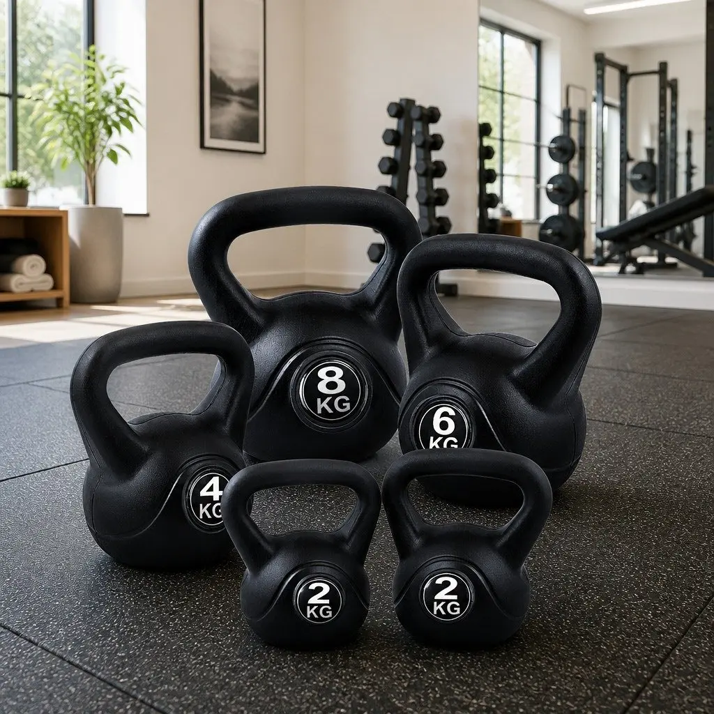 22kg Kettlebell Set with Anti-Slip Grip & Rubber Coating