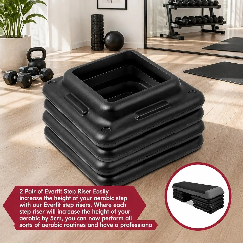 Aerobic Step Riser Exercise Stepper Block Home Gym Training Fitness Platform