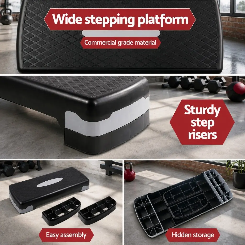 Aerobic Step Exercise Stepper Fitness Training Platform Home Gym Adjustable