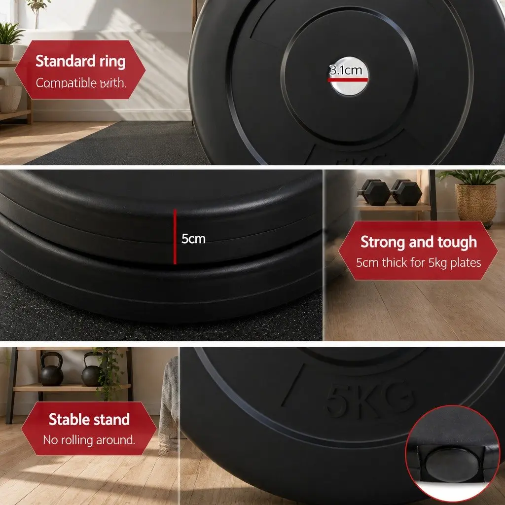 18kg Barbell Set Weight Plates Home Gym Exercise Bench Lifting Training Kit