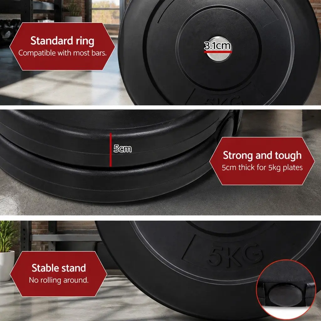 Barbell Set for Home Gym 28kg with Weight Plates and 168cm Barbell Bar