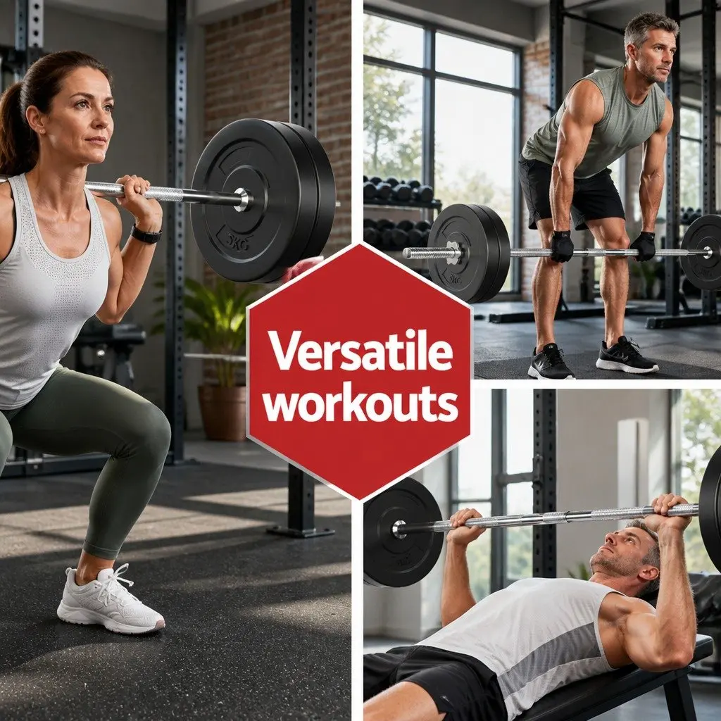 Barbell Set for Home Gym 28kg with Weight Plates and 168cm Barbell Bar