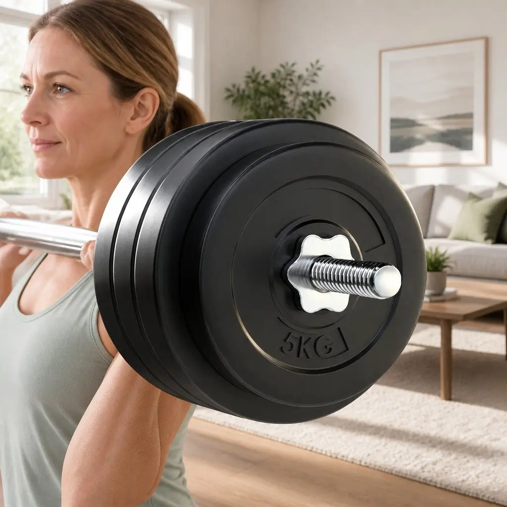 78kg Barbell Weight Plates Set with 168cm Steel Bar Lifting Bench Home Gym