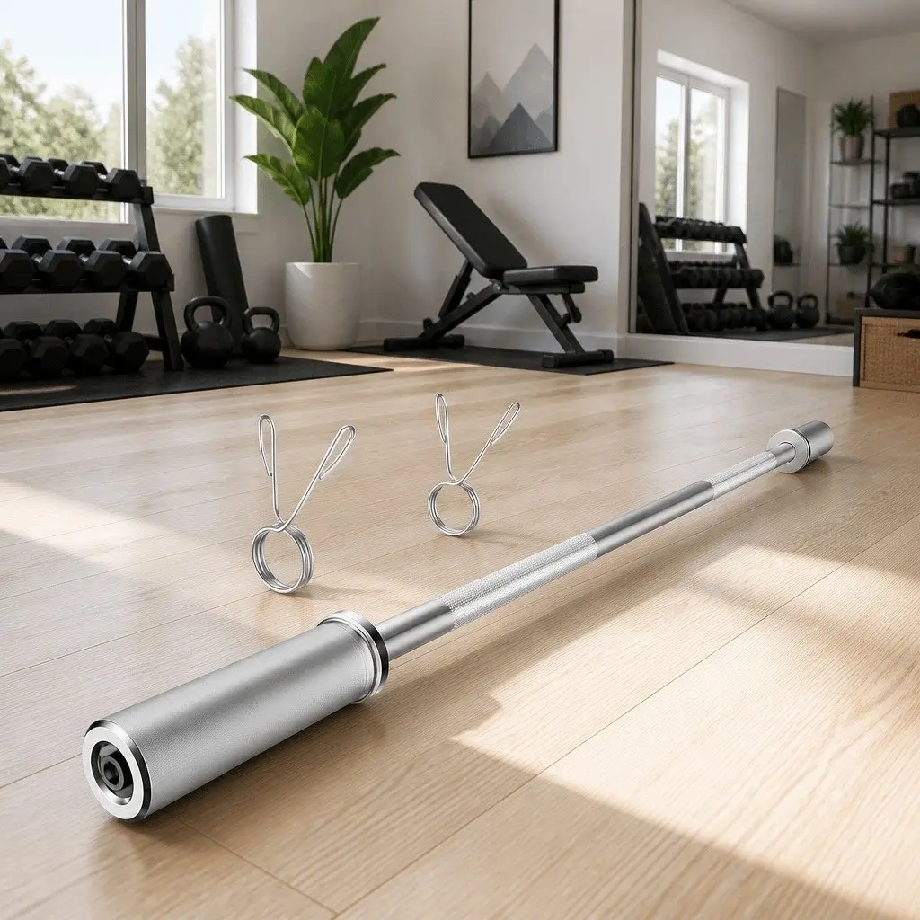 Olympic Training Bar Barbell Weight Lifting Bar Home Gym Fitness Straight Pole
