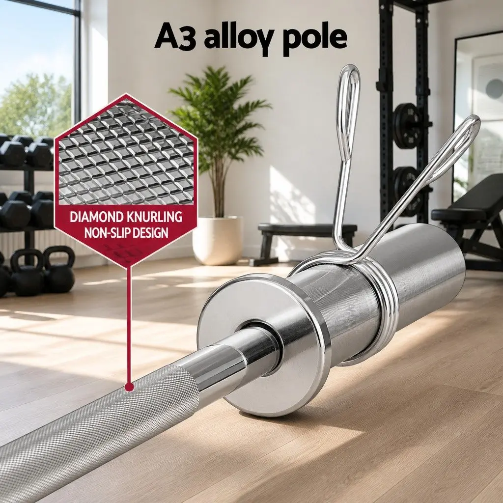 Olympic Training Bar Barbell Weight Lifting Bar Home Gym Fitness Straight Pole