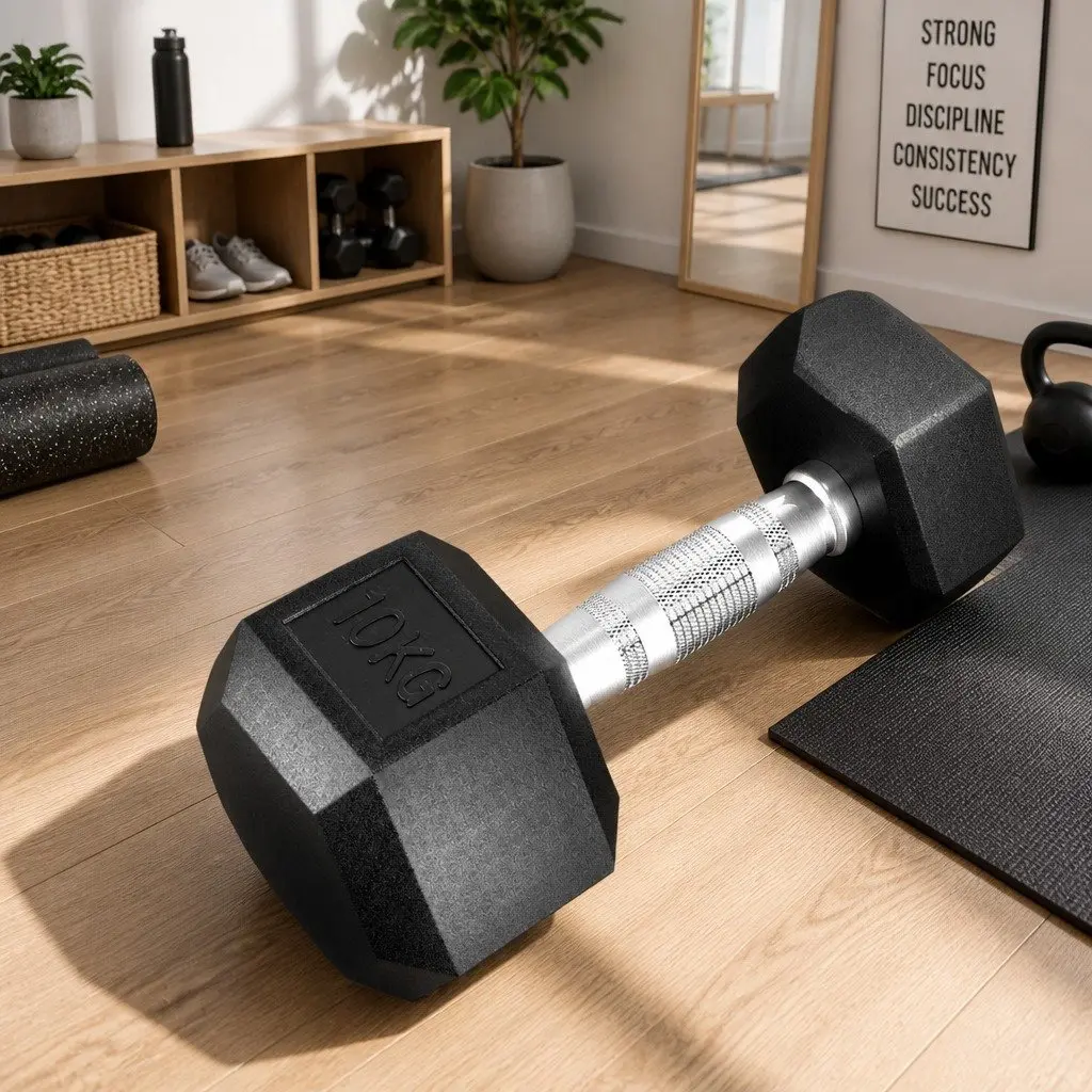 Hex Dumbbells Set for Home Gym Fitness 20kg 2 Pieces