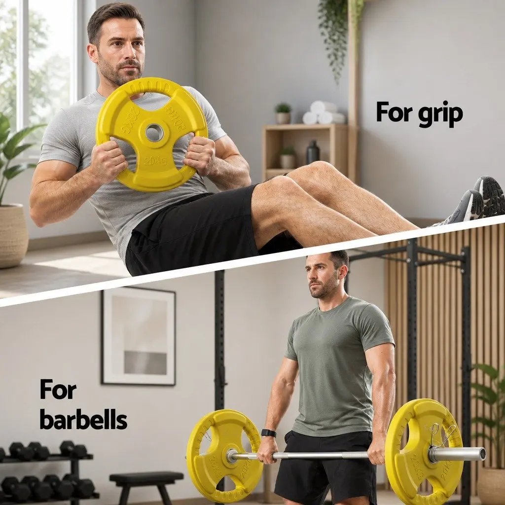 Olympic Weight Plates Home Gym 20kg Pair Cast Iron