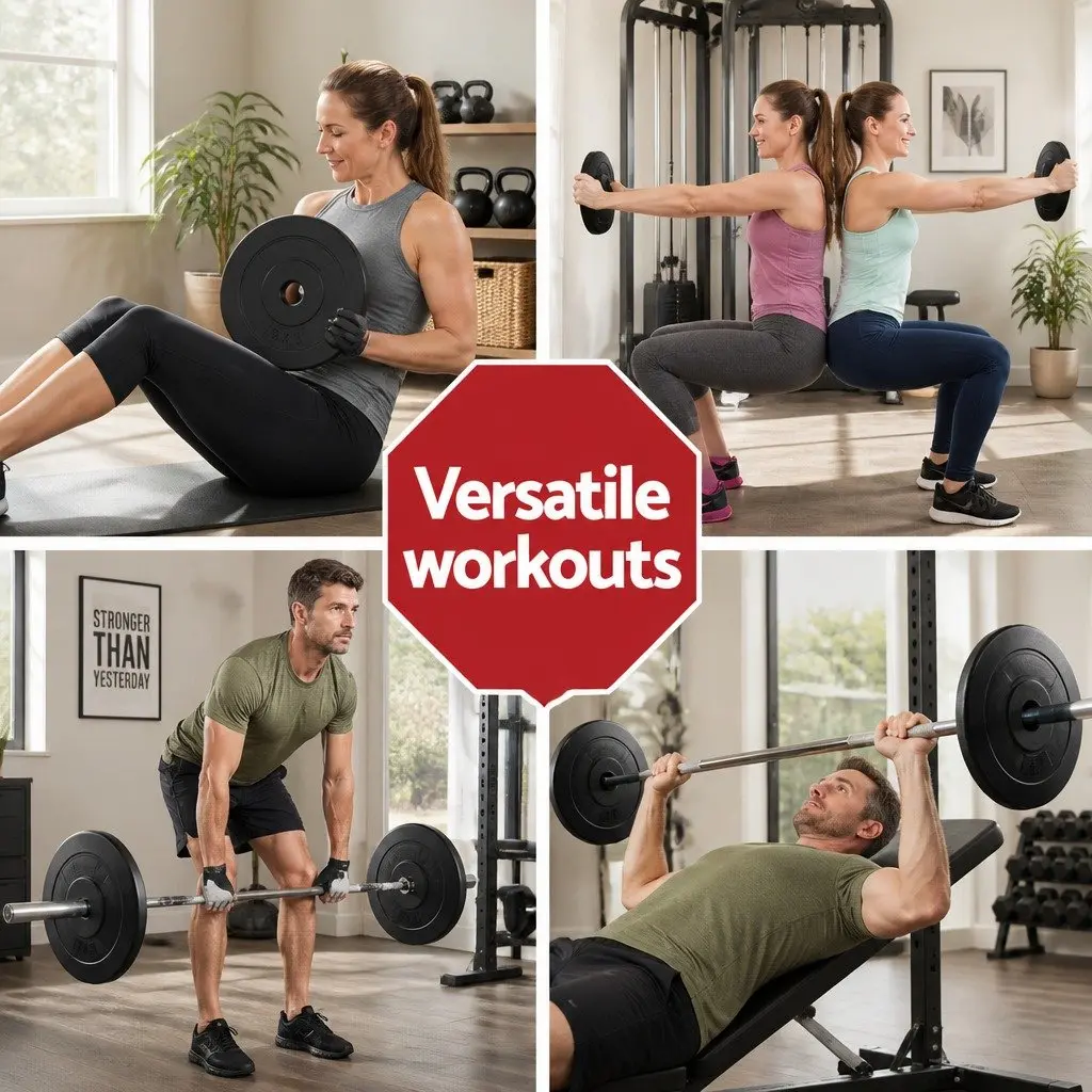 Weight Plates Home Gym 2X 5kg Standard Barbell Plate Black