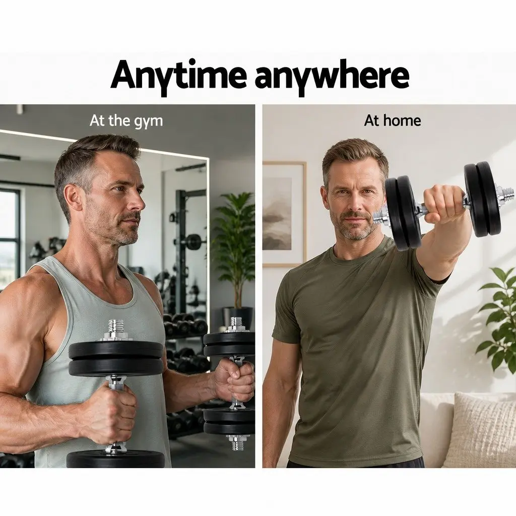 Dumbbell Set Home Gym Adjustable Weight Plates 10kg