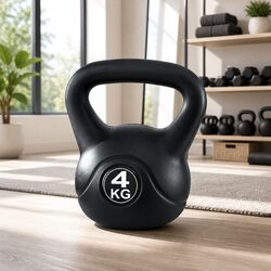 4kg Kettlebell Black Home Gym Weight Lifting Training Exercise Equipment