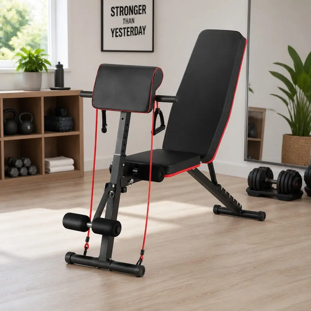 Adjustable Weight Bench with Preacher Curl Dumbbell Stool 8 Incline Levels 260kg