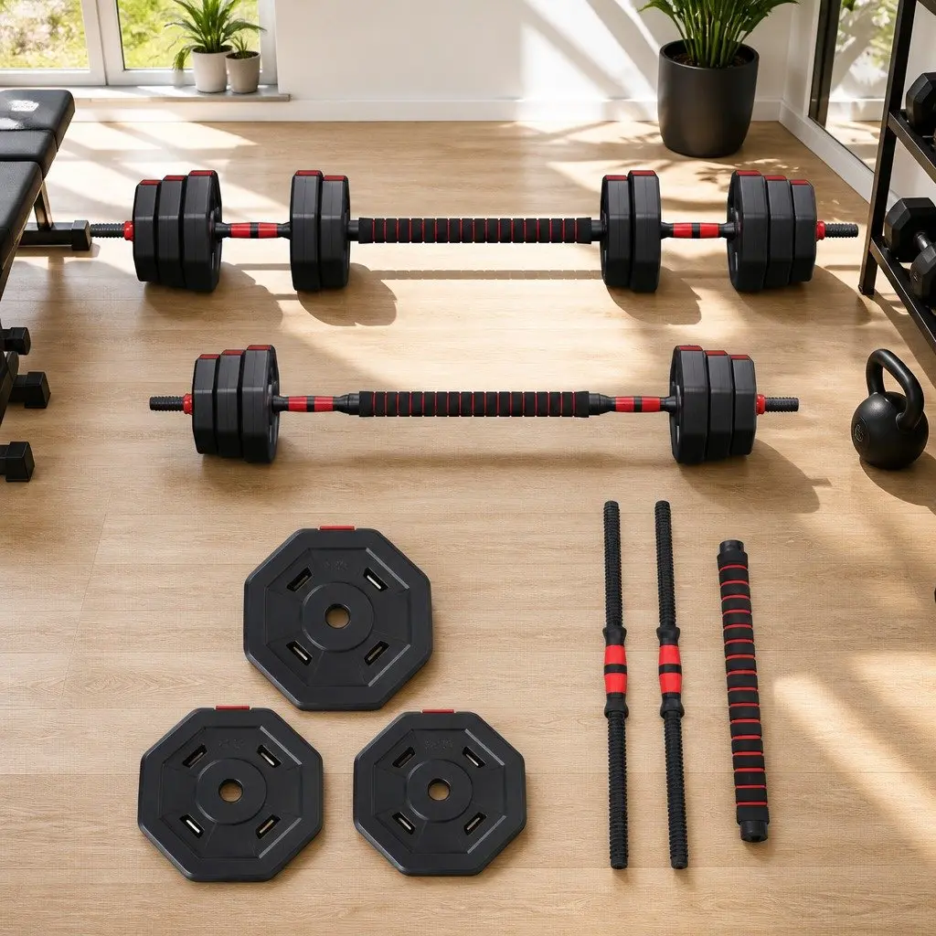 Adjustable Dumbbell Barbell Set for Home Gym 40kg