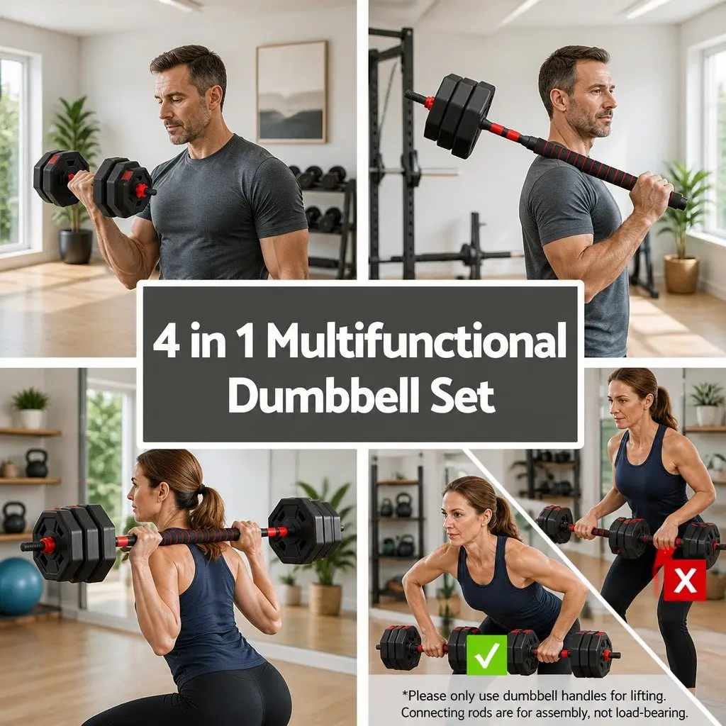 Adjustable Dumbbell Barbell Set for Home Gym 40kg