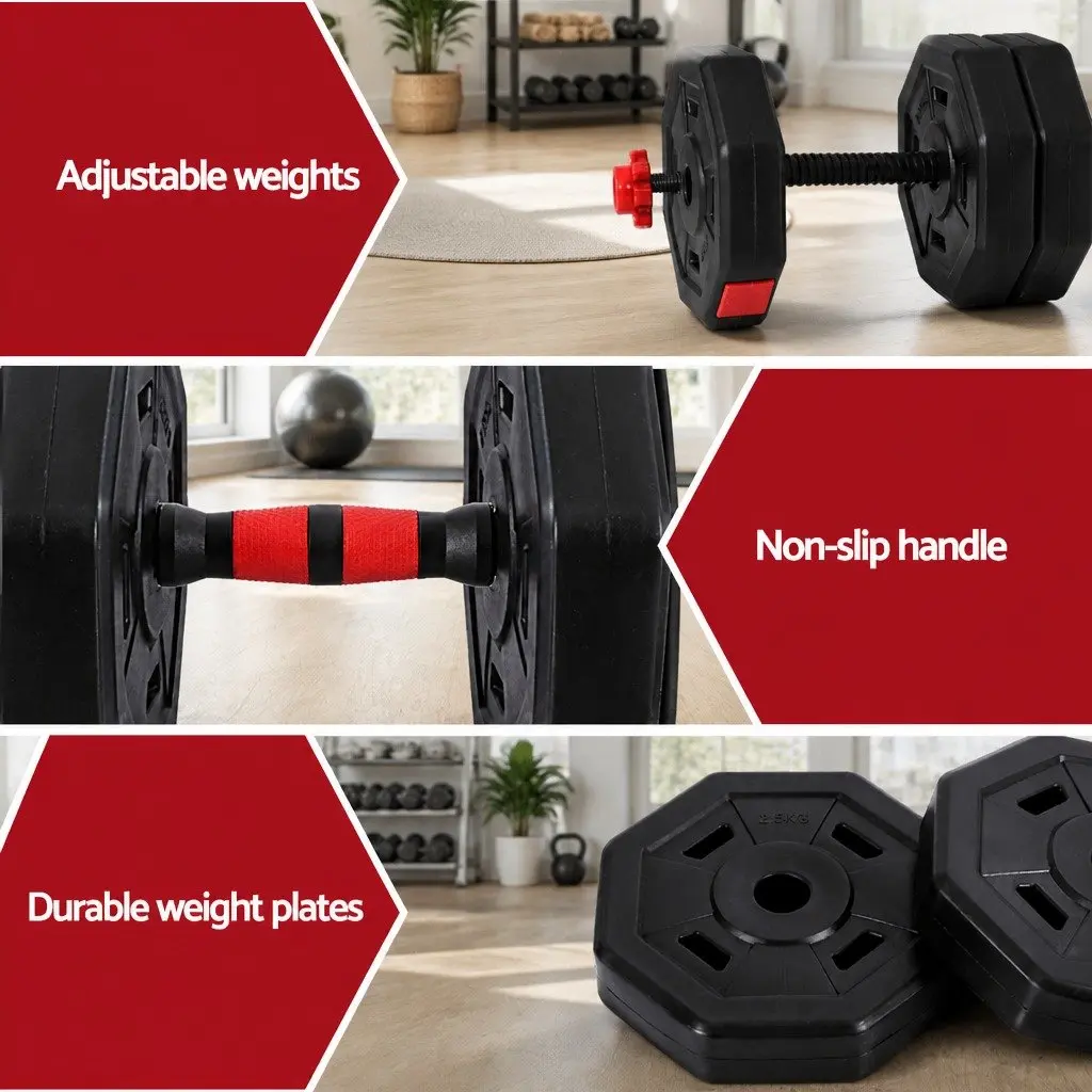 Adjustable Dumbbell Barbell Set for Home Gym 40kg