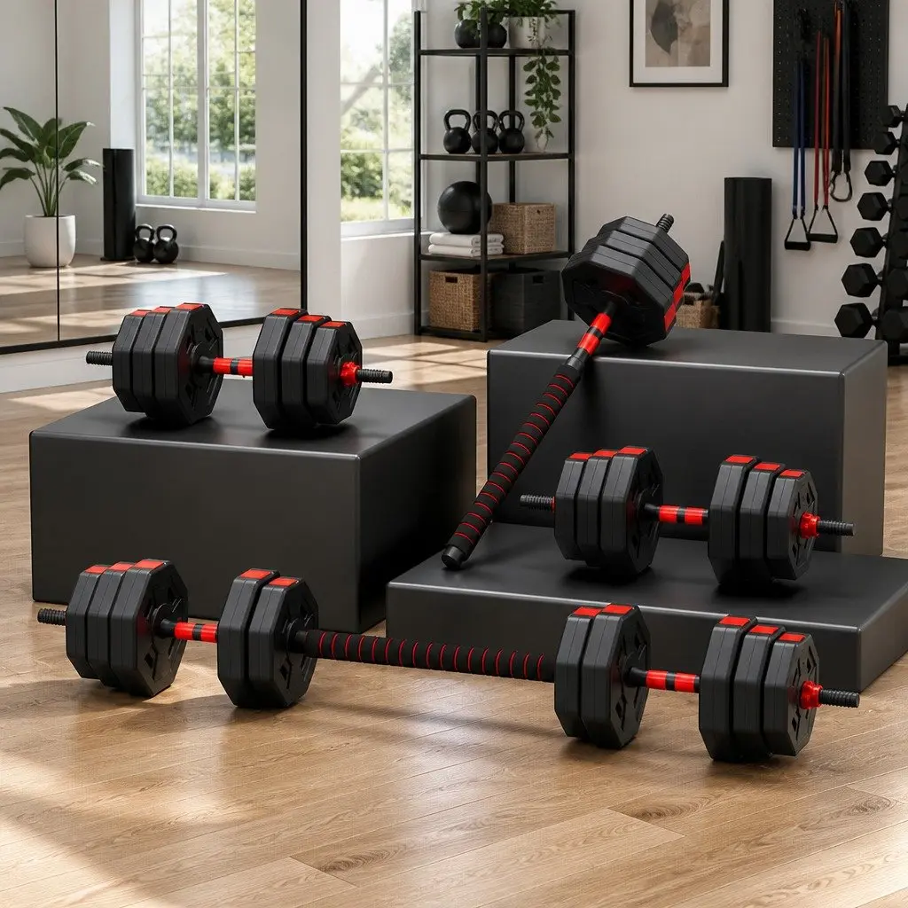 Adjustable Dumbbell Barbell Set for Home Gym 40kg