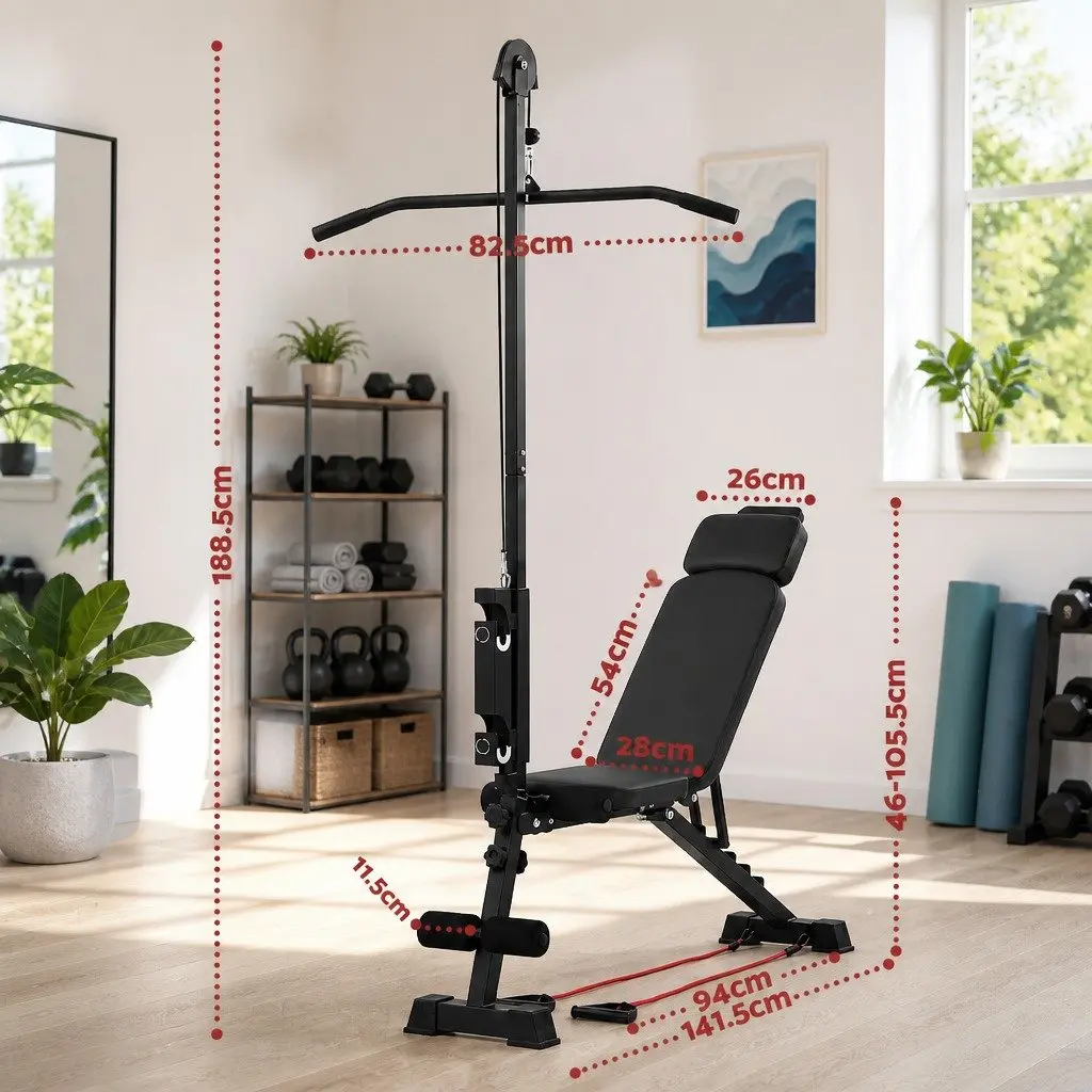 Adjustable Weight Bench Foldable Multi-Function Home Gym Training FID Pull Up