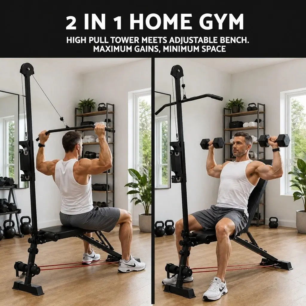 Adjustable Weight Bench Foldable Multi-Function Home Gym Training FID Pull Up