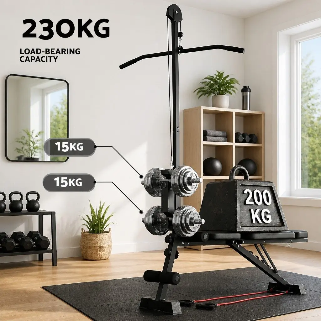 Adjustable Weight Bench Foldable Multi-Function Home Gym Training FID Pull Up