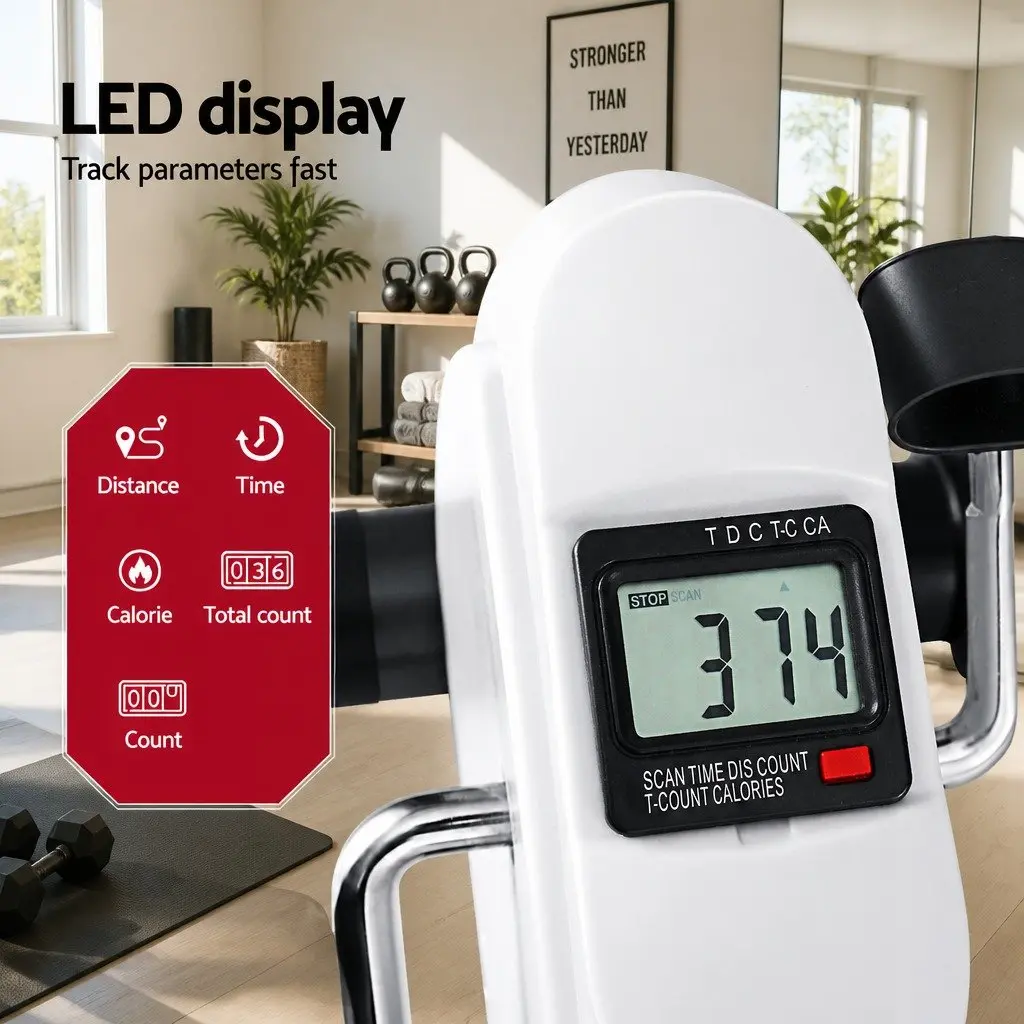 Pedal Exerciser Exercise Bike Under Desk Portable White