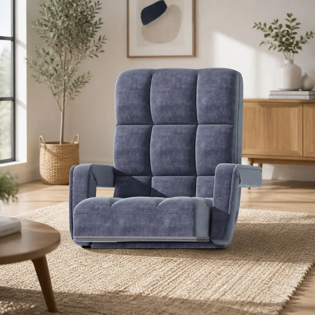 Floor Lounge Chair Adjustable Reclining for Gaming and Movie Watching Charcoal