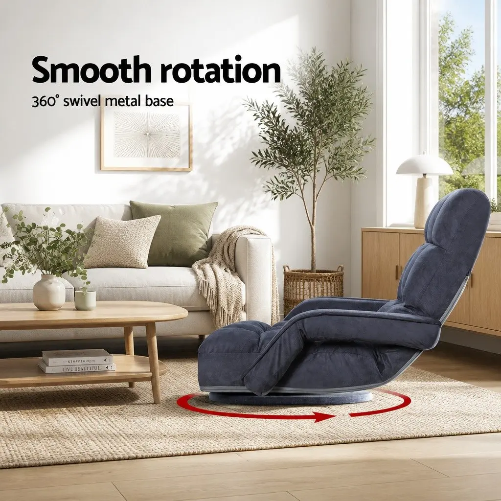 Floor Lounge Chair Adjustable Reclining for Gaming and Movie Watching Charcoal