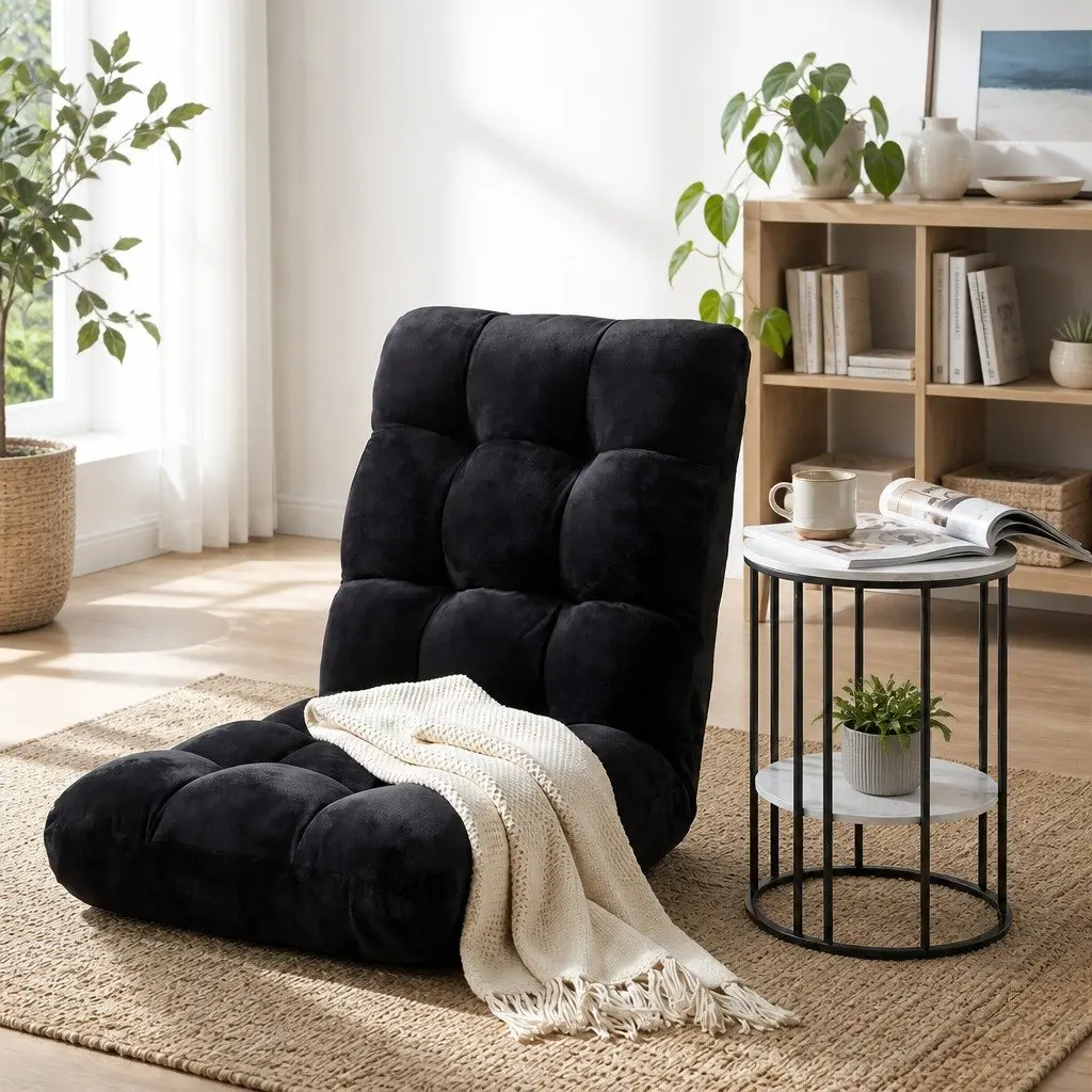 Folding Floor Lounge Chair & Coffee Table Set