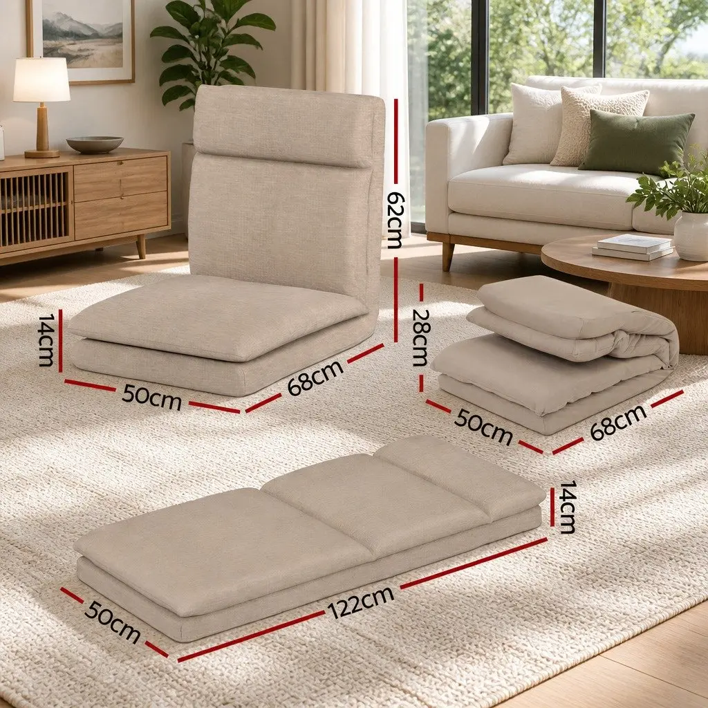 Floor Chair Sofa Lounge Living Room 1 Seater Reclining Foldable Portable