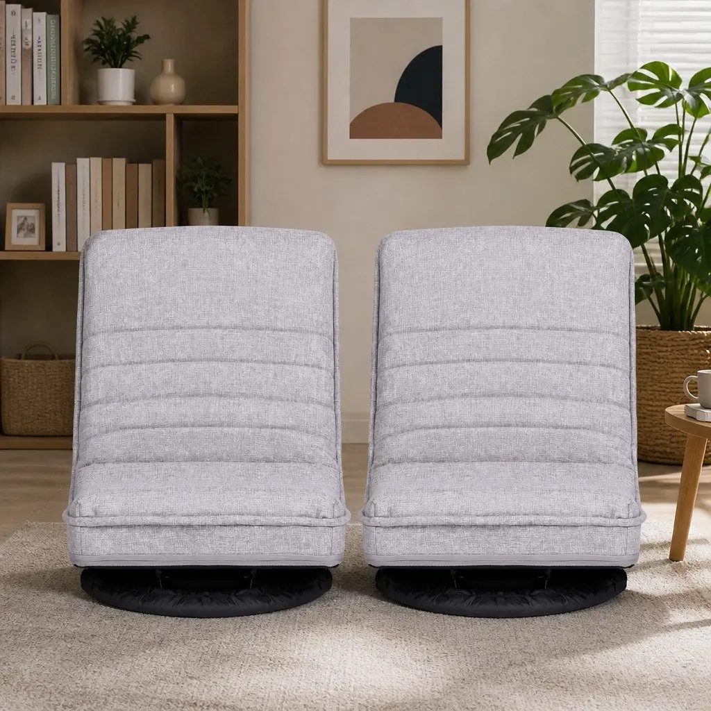 Floor Lounge Chair for Gaming Reading Meditation 360 Swivel Adjustable Foldable Metal Frame