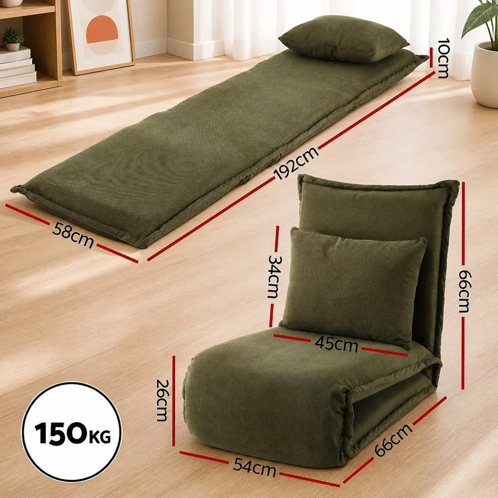 Green Floor Lounge Sofa Bed Chair