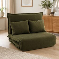 Specifications for the Green Corduroy Lounge Sofa Bed