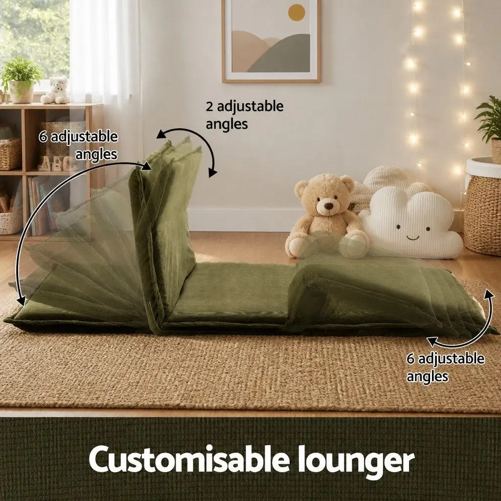 Green Corduroy Lounge Sofa Bed