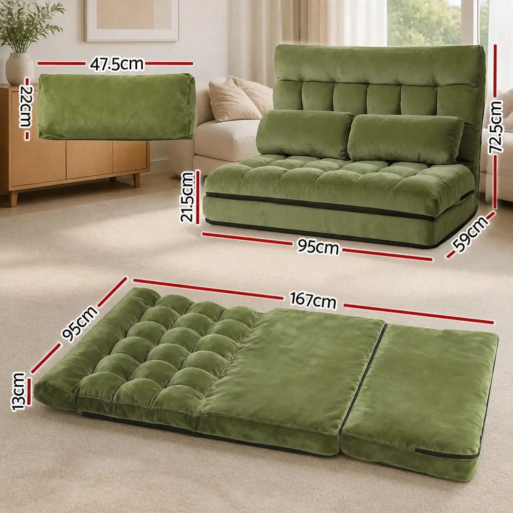 Adjustable Green Sofa Bed for Floor