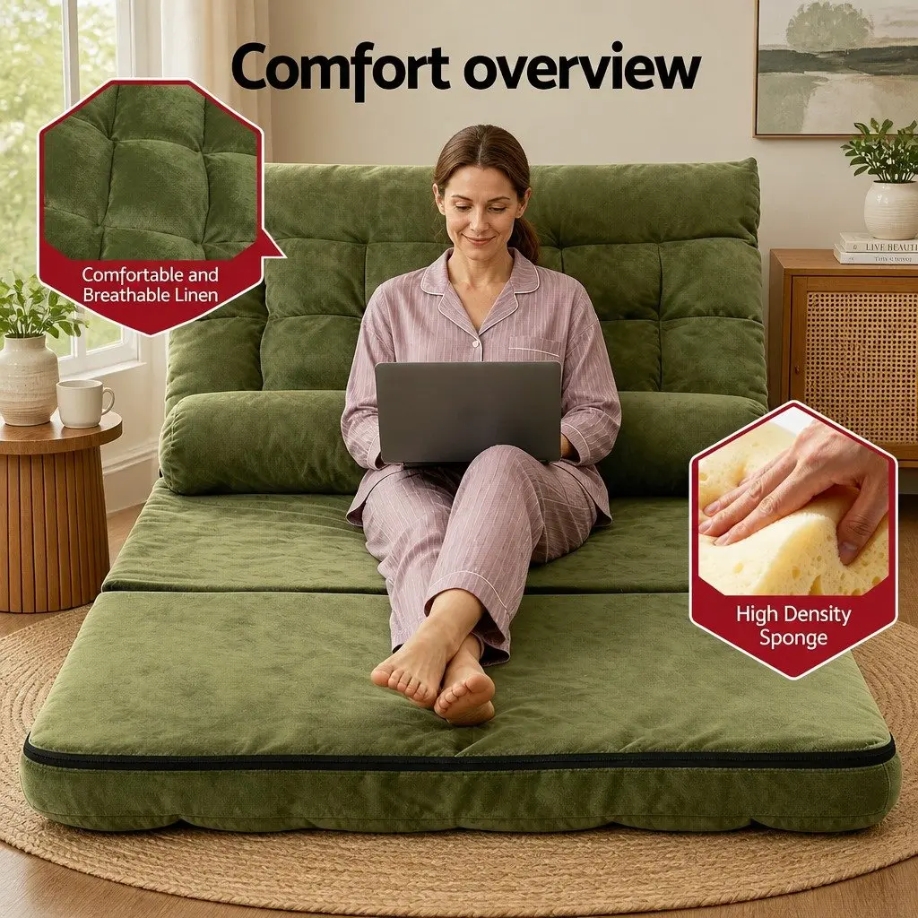 Adjustable Green Sofa Bed for Floor