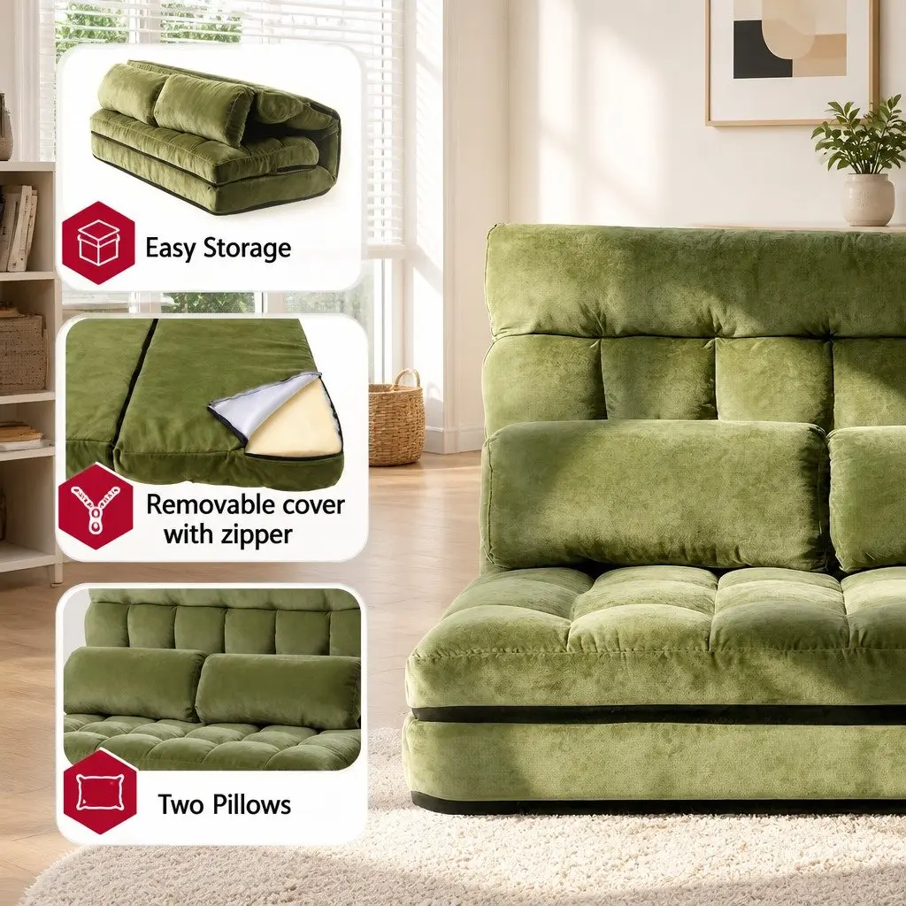 Adjustable Green Sofa Bed for Floor