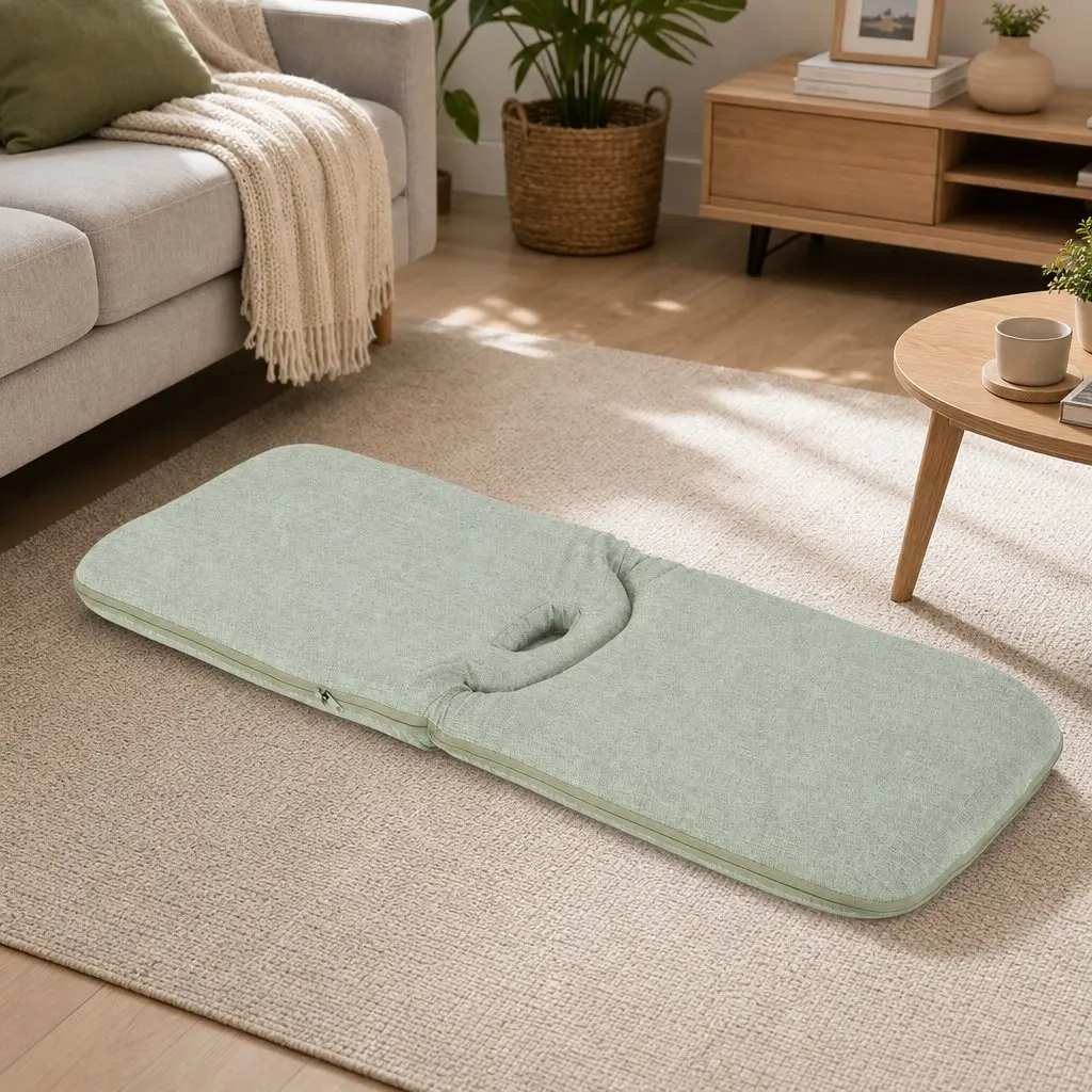 Floor Chair for Living Room and Bedroom 5 Position Adjustable Green Foldable Single Seat