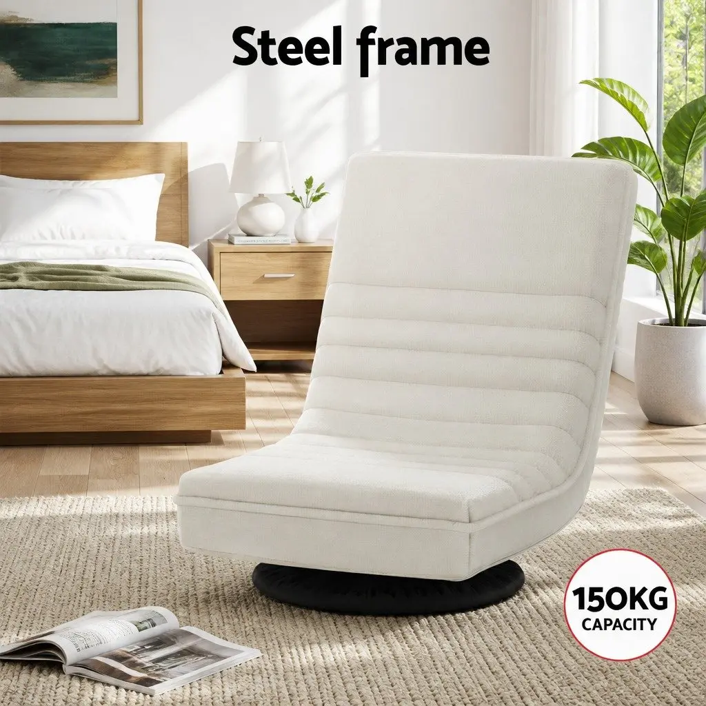 Swivel Floor Chair and Bedside Table Bundle Bedroom Furniture 45cm x 55cm x 57cm