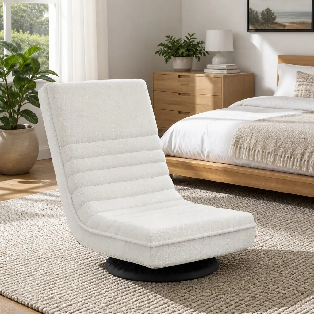 Swivel Floor Chair and Bedside Table Bundle Bedroom Furniture 45cm x 55cm x 57cm