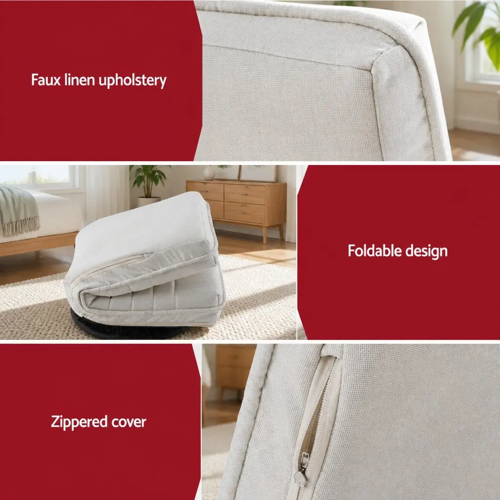 Swivel Floor Chair and Bedside Table Bundle Bedroom Furniture 45cm x 55cm x 57cm